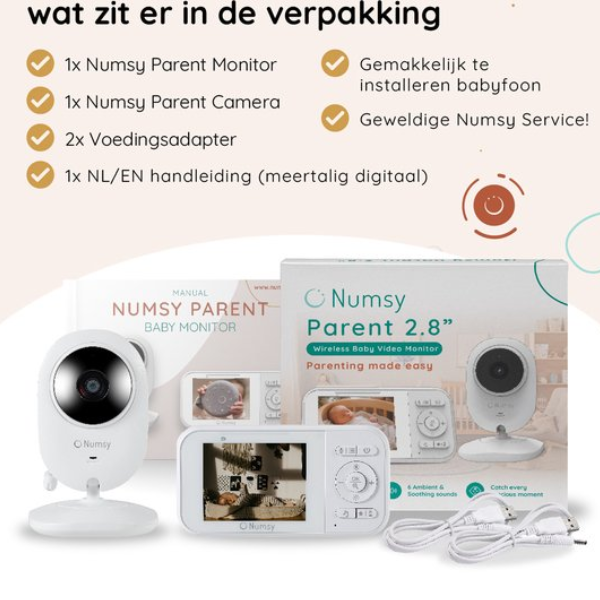 Numsy Babyfoon met Camera complete set