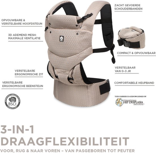 Dooky Draagzak Baby features