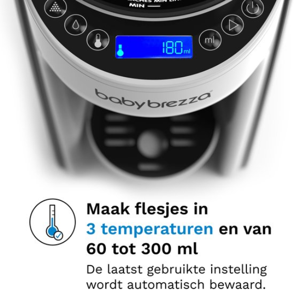 Baby Brezza Pro Advanced temperatuurstanden
