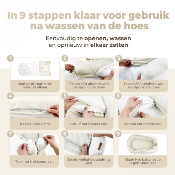 Gatson Dubbelzijdig Babynestje wasbaarheid