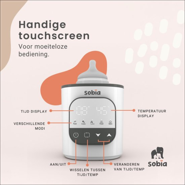 Sobia 9-in-1 Flessenwarmer touchscreen